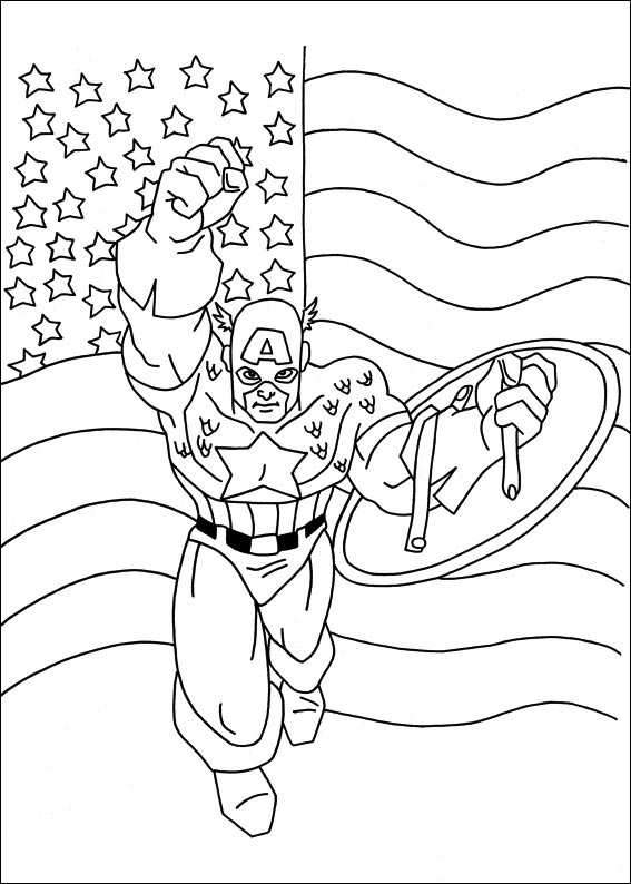 Plansa de colorat cu Captain America 88 125